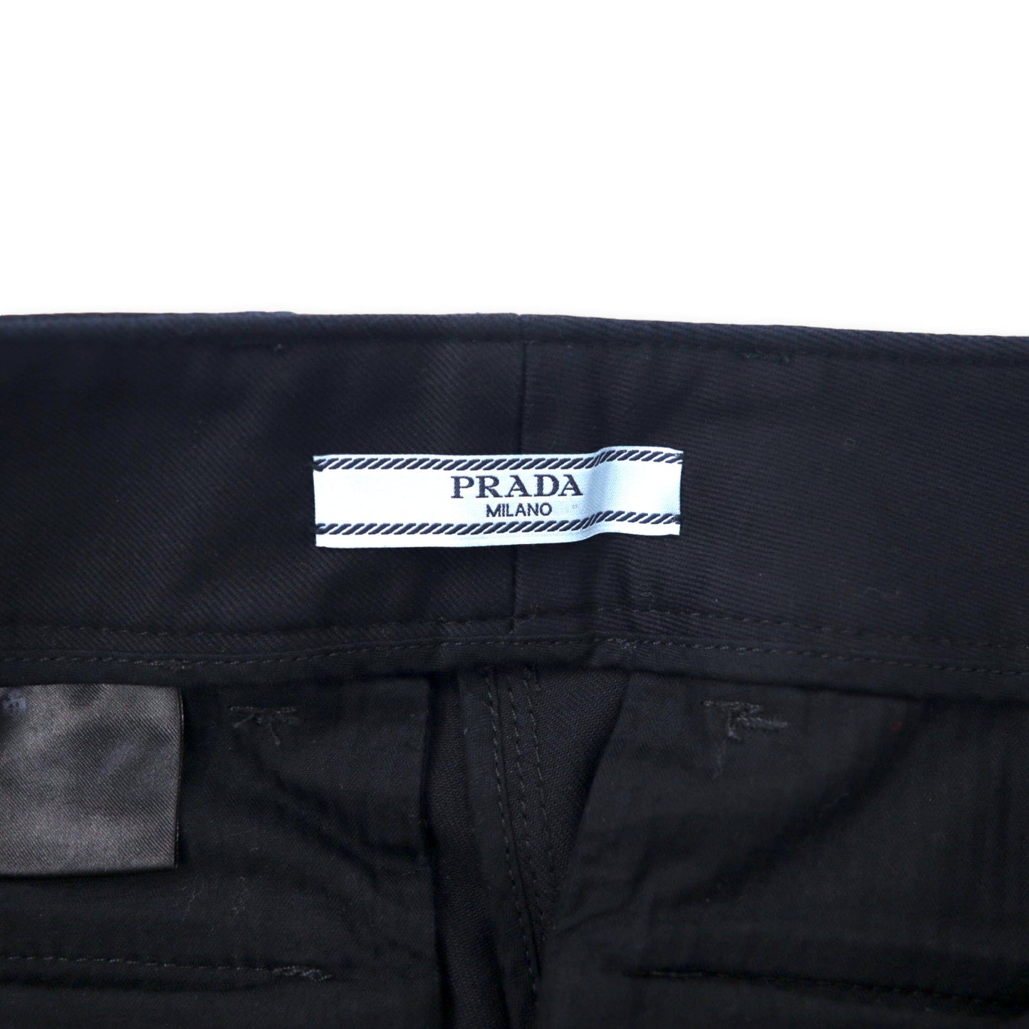 PRADA コットンツイル テーパードパンツ スラックス トラウザー 36S ブラック APD1 2017 4926 P2378 S181 P33 イタリア製