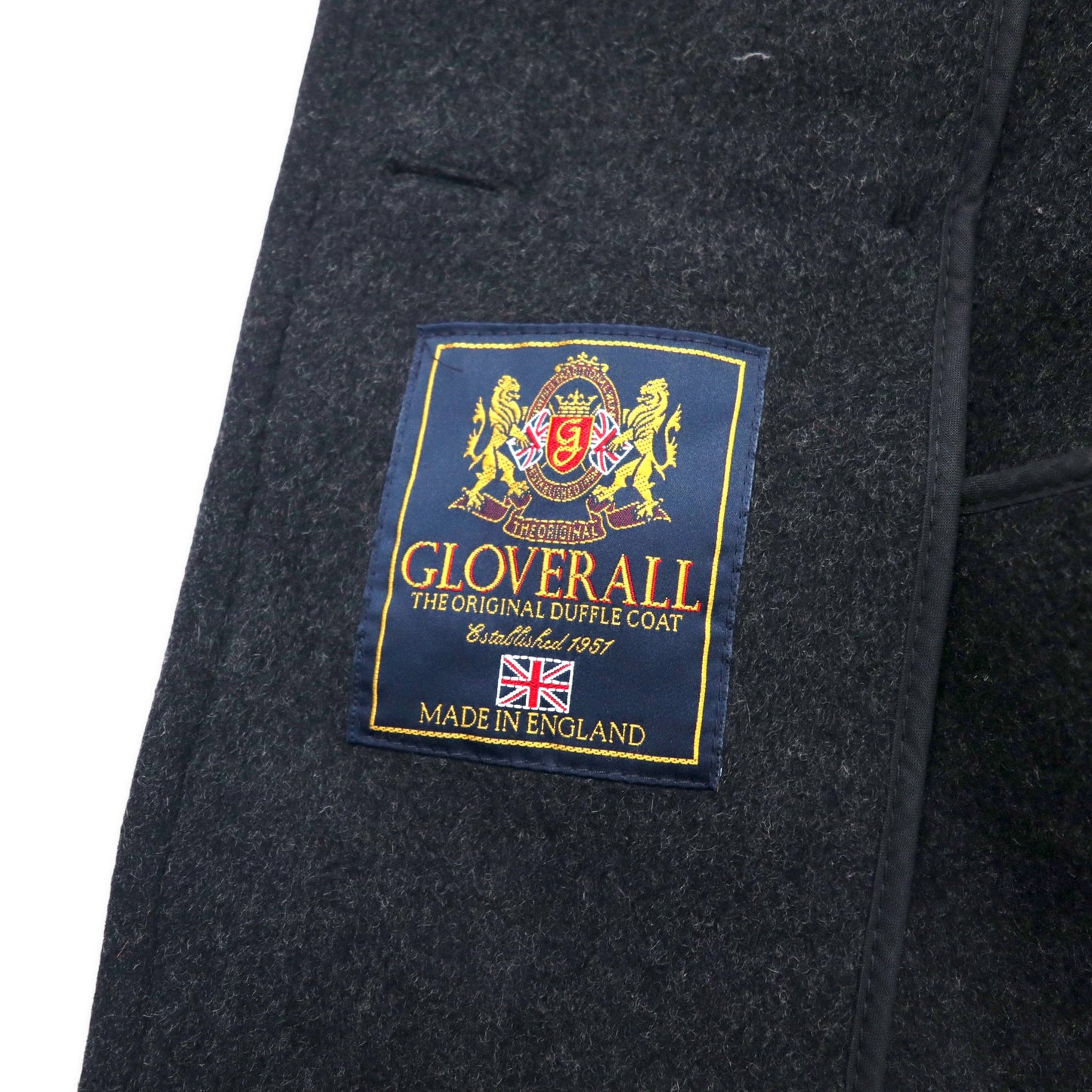 GLOVERALL イングランド製 ダブル メルトンコート Pコート L グレー ウール