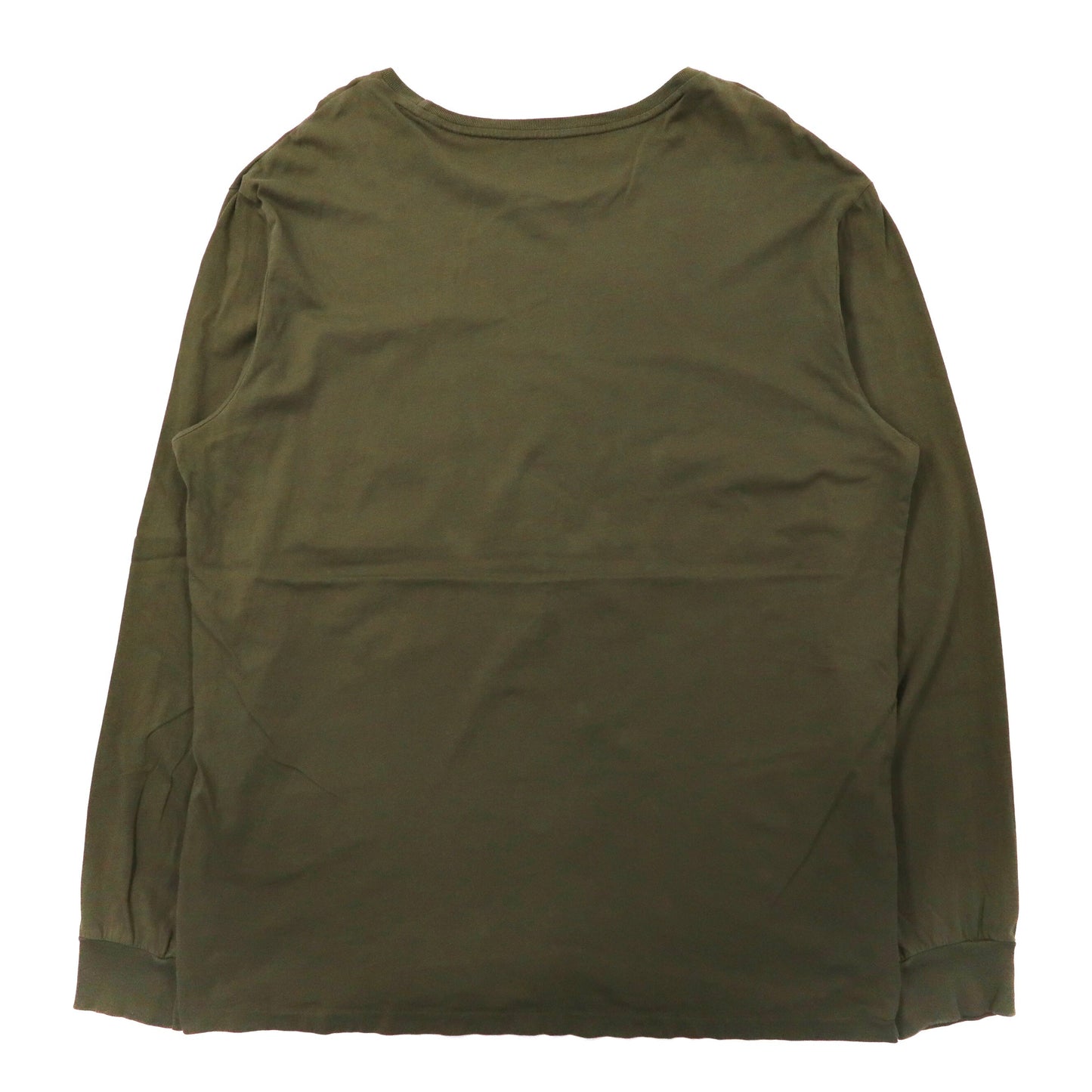 POLO RALPH LAUREN ビッグサイズ ロングスリーブTシャツ XL カーキ コットン ポケット付き スモールポニー刺繍