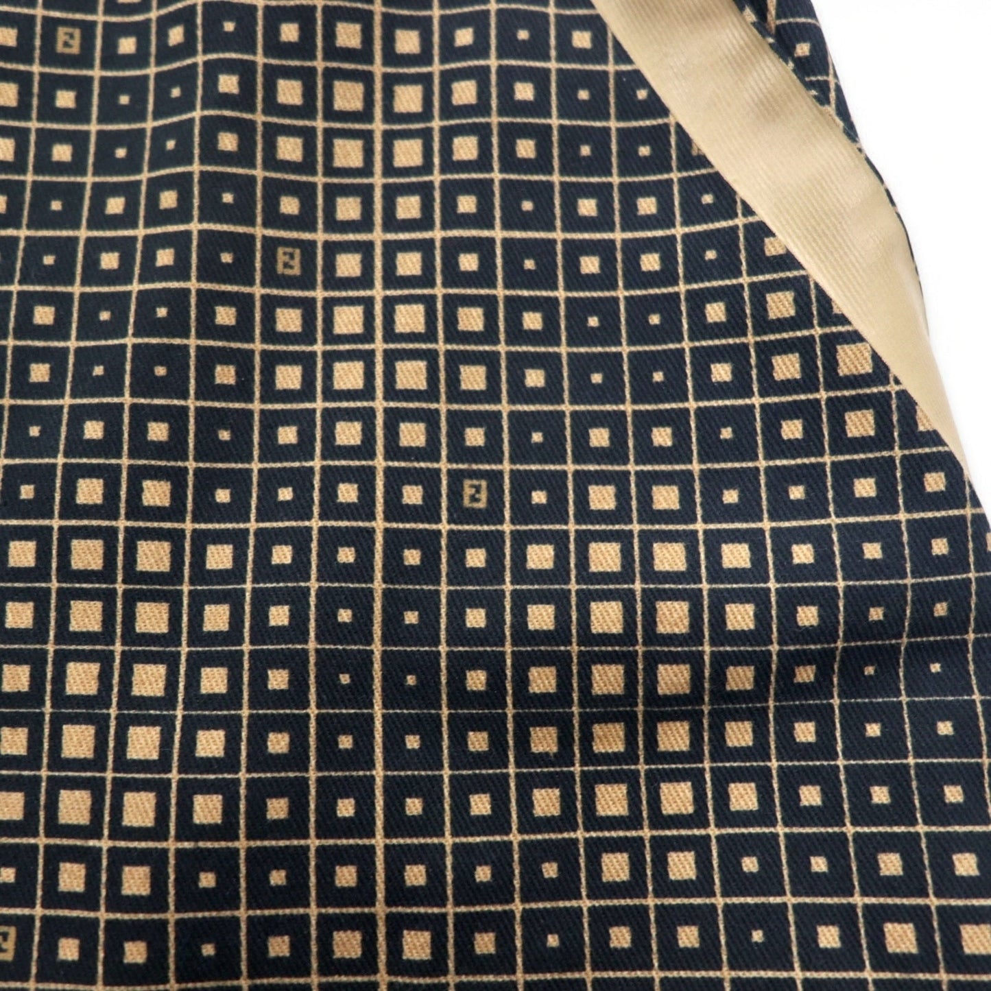 FENDI イタリア製 ズッカ モノグラム スカート L ブラック コットン 総柄 幾何学