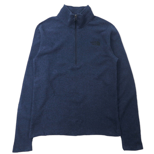 THE NORTH FACE ハーフジップ フリースジャケット S ネイビー ポリエステル ロゴ刺繍