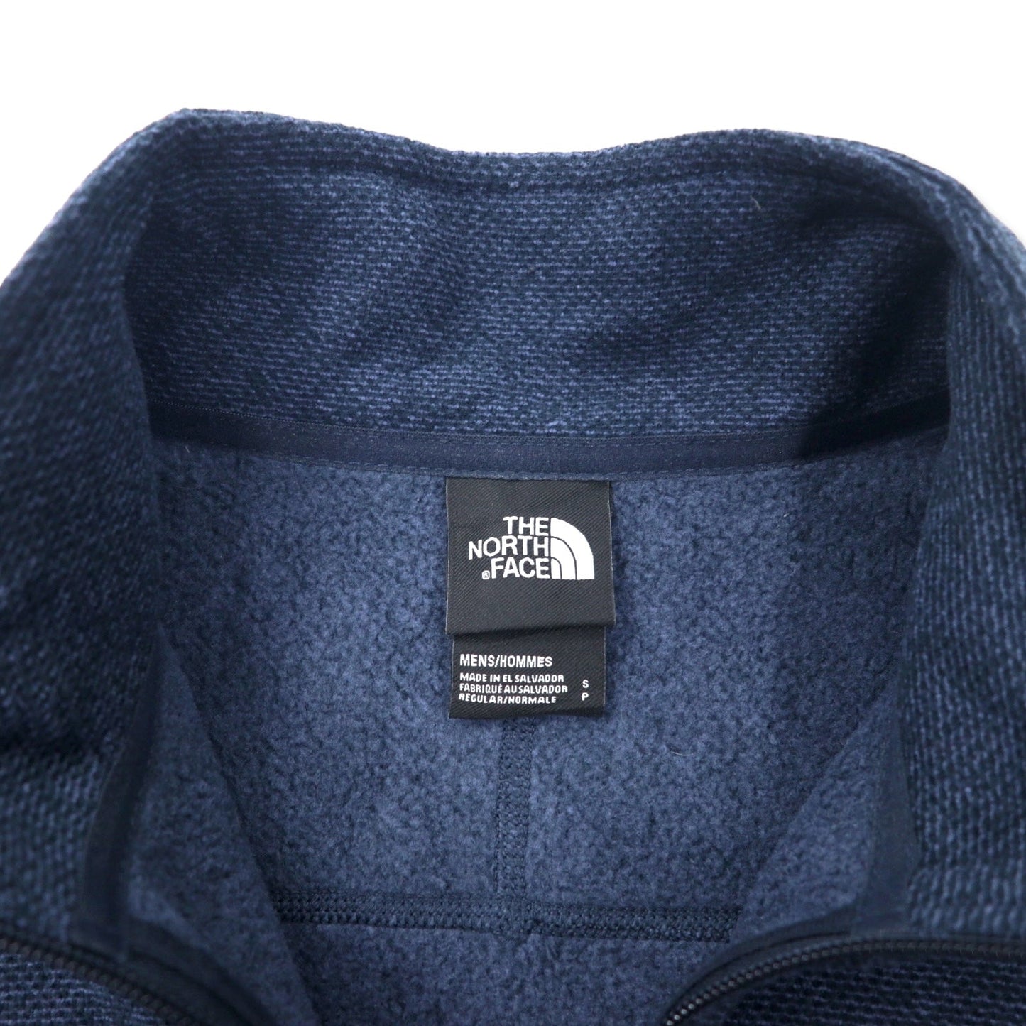 THE NORTH FACE ハーフジップ フリースジャケット S ネイビー ポリエステル ロゴ刺繍