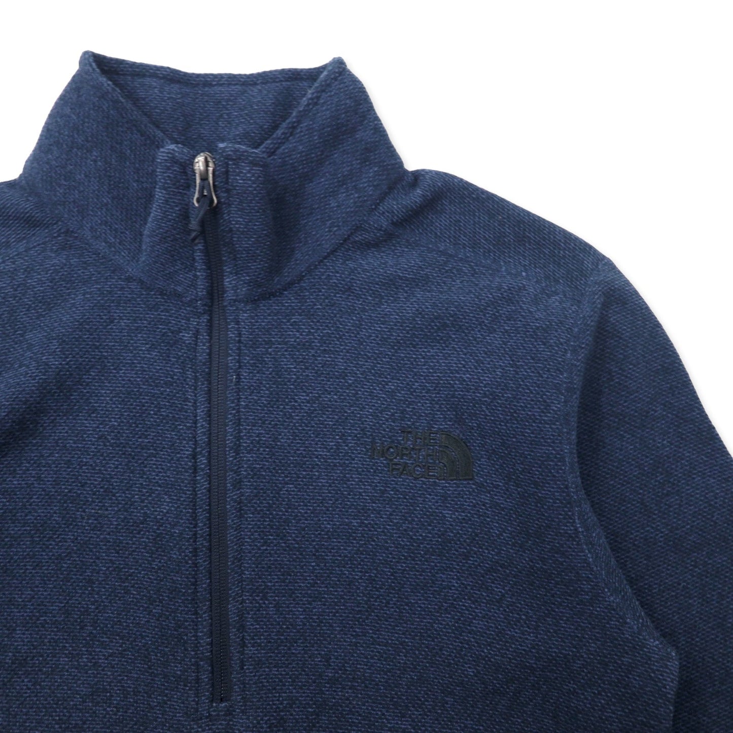 THE NORTH FACE ハーフジップ フリースジャケット S ネイビー ポリエステル ロゴ刺繍