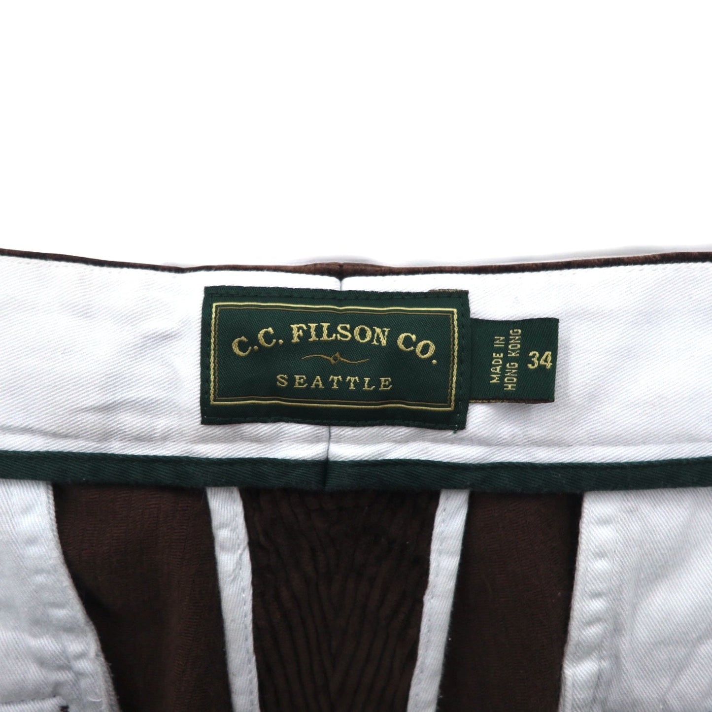 C.C.FILSON タック ワイド コーデュロイパンツ L ブラウン コットン