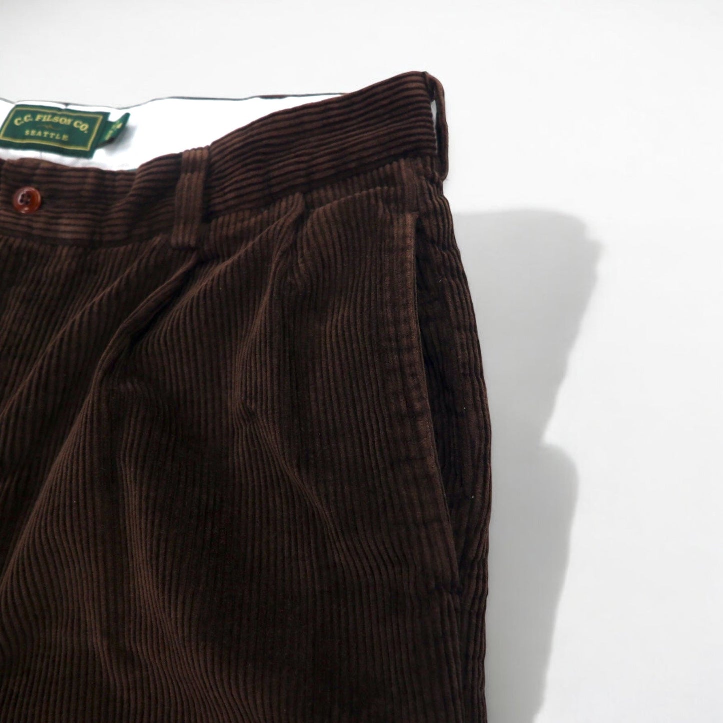 C.C.FILSON タック ワイド コーデュロイパンツ L ブラウン コットン