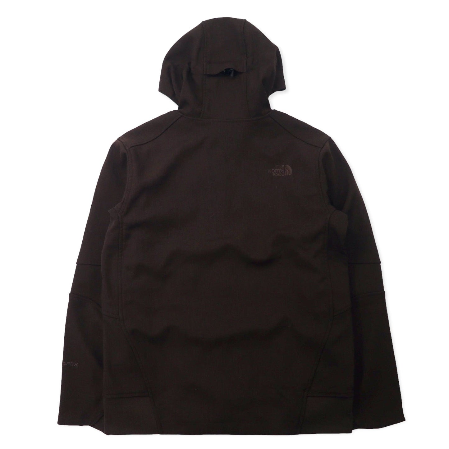 THE NORTH FACE エイペックス ソフトシェルジャケット フーディー M ブラウン ポリエステル フリースライナー ロゴ刺繍 TNF APEX