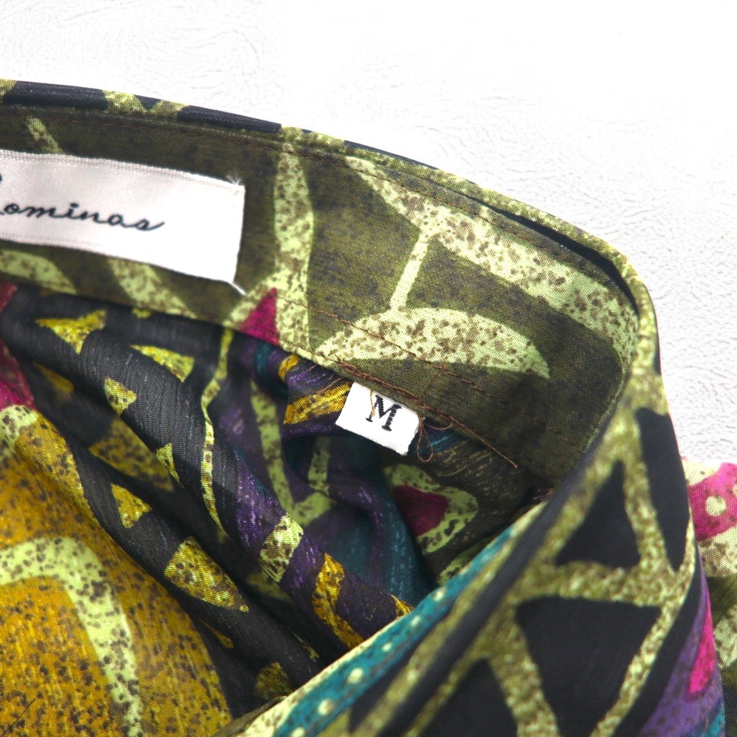 Vintage 90s Japan Made Native Shirt Roman Rominas 90年代 レトロ 総柄 ポリシャツ M マルチカラー ネイティブ 日本製 未使用品