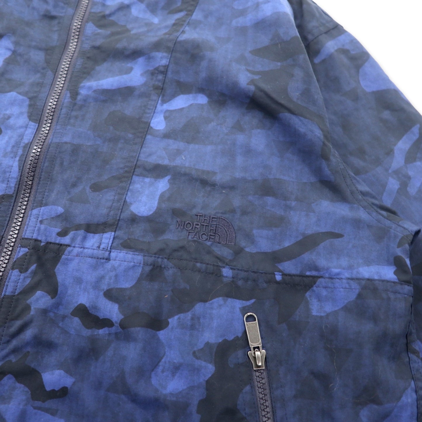 THE NORTH FACE ノベルティ コンパクト ジャケット L ブルー ナイロン カモフラ 撥水加工 Novelty Compact Jacket NP71535