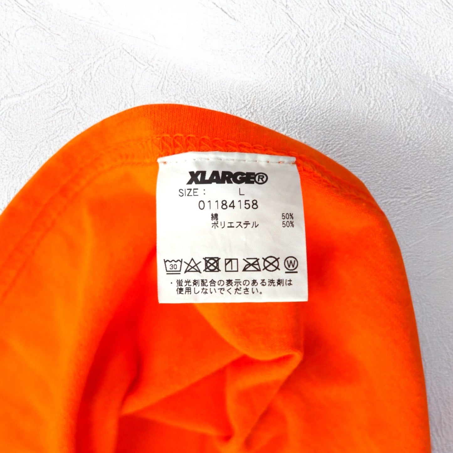 X-LARGE ロゴプリント ロングスリーブTシャツ ロンT L オレンジ コットン 両面プリント