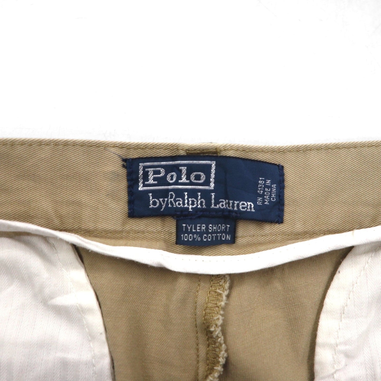 Polo by Ralph Lauren 90年代 ポロチノ TYLER SHORT 2タック ショートパンツ ハーフパンツ M ベージュ コットン