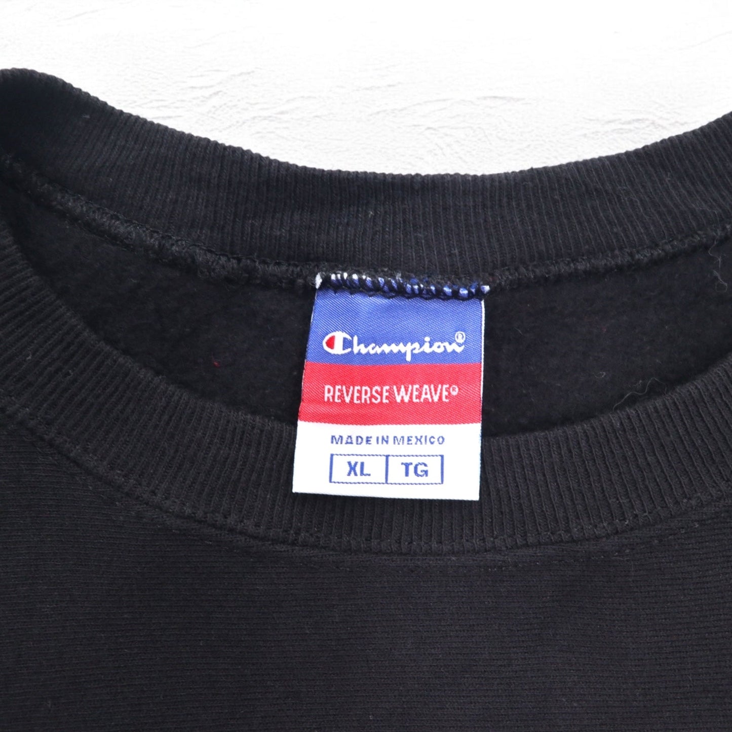 Champion リバースウィーブ REVERSE WEAVE カレッジ スウェット XL ブラック 裏起毛 STAGS LACROSSE 3段プリント メキシコ製