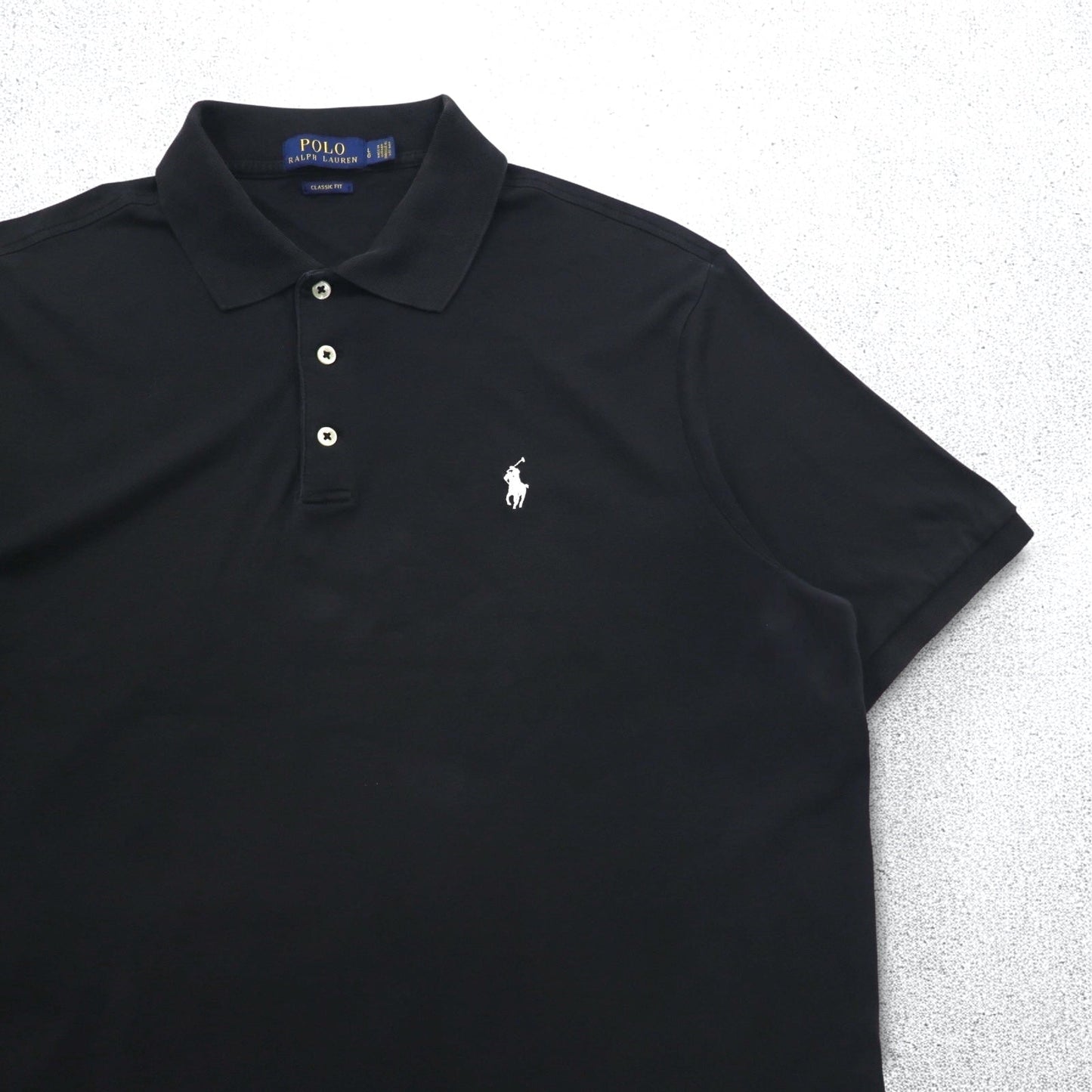 POLO RALPH LAUREN クラシックフィット CLASSIC FIT ポロシャツ L ブラック コットン スモールポニー刺繍