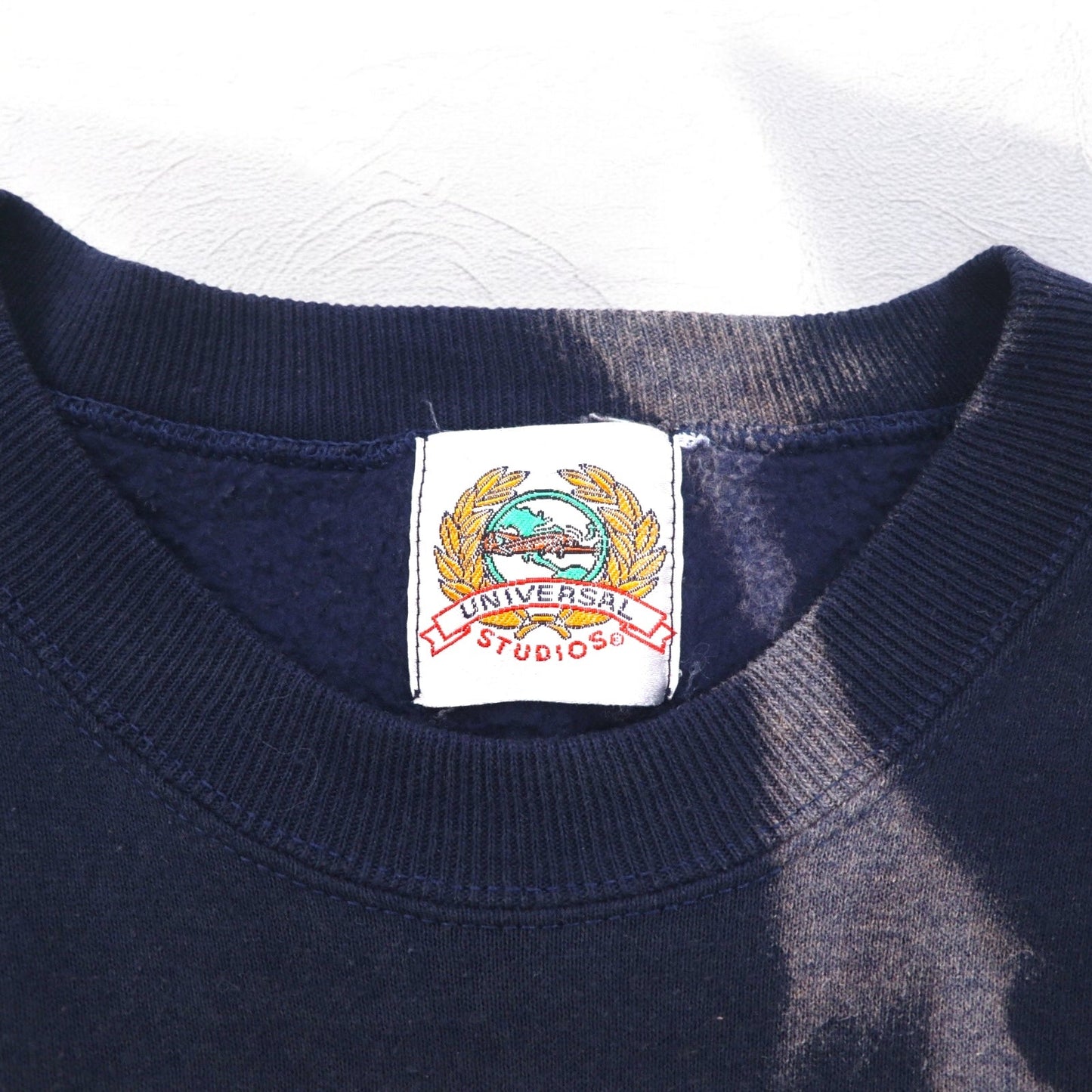 90年代 UNIVERSAL STUDIOS タイダイ 刺繍 スウェット L ネイビー 裏起毛