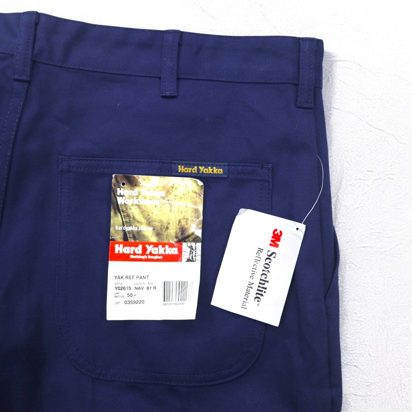 Hard Yakka リフレクター タック ワークパンツ L ネイビー コットン 3M Scotchlite 未使用品