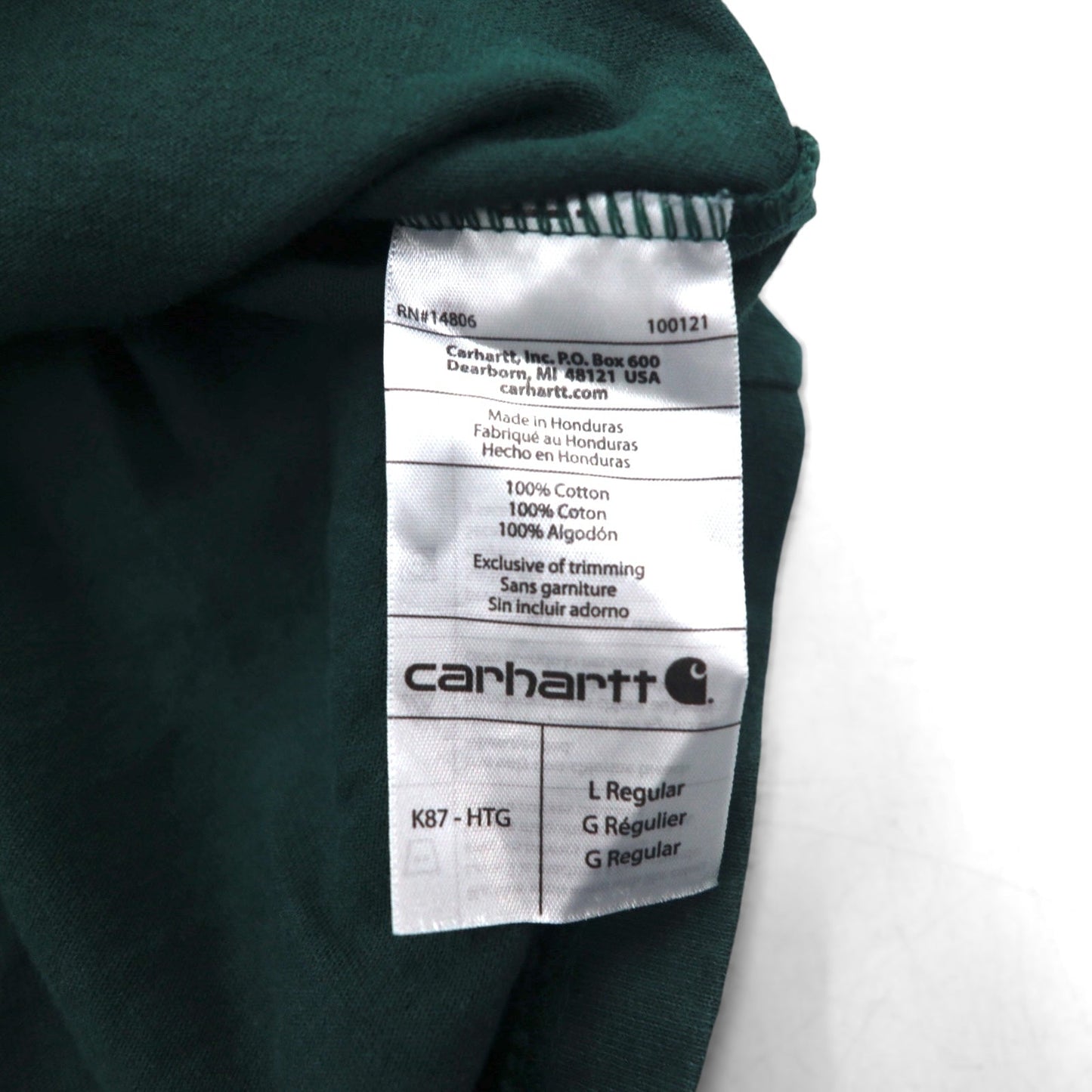 carhartt オリジナルフィット ポケット Tシャツ L グリーン コットン ORIGINAL FIT