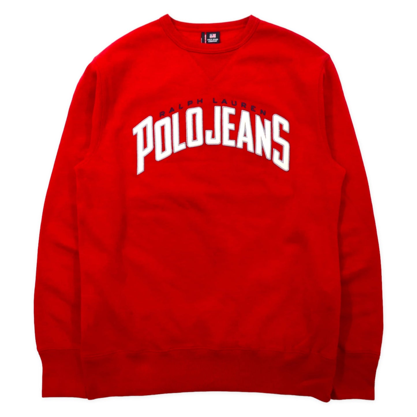 POLO JEANS COMPANY. RALPH LAUREN 90年代 ロゴ スウェット S レッド コットン 裏起毛