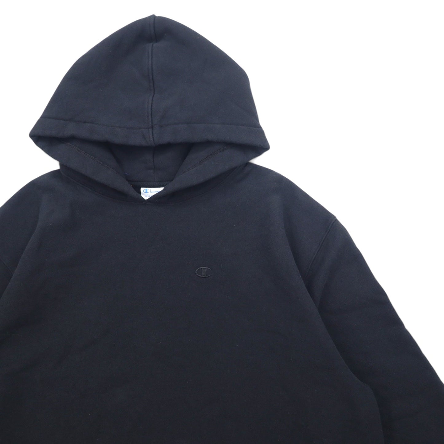 Champion リバースウィーブ REVERSE WEAVE プルオーバーパーカー XL ブラック コットン ドローコード 青単タグ 復刻