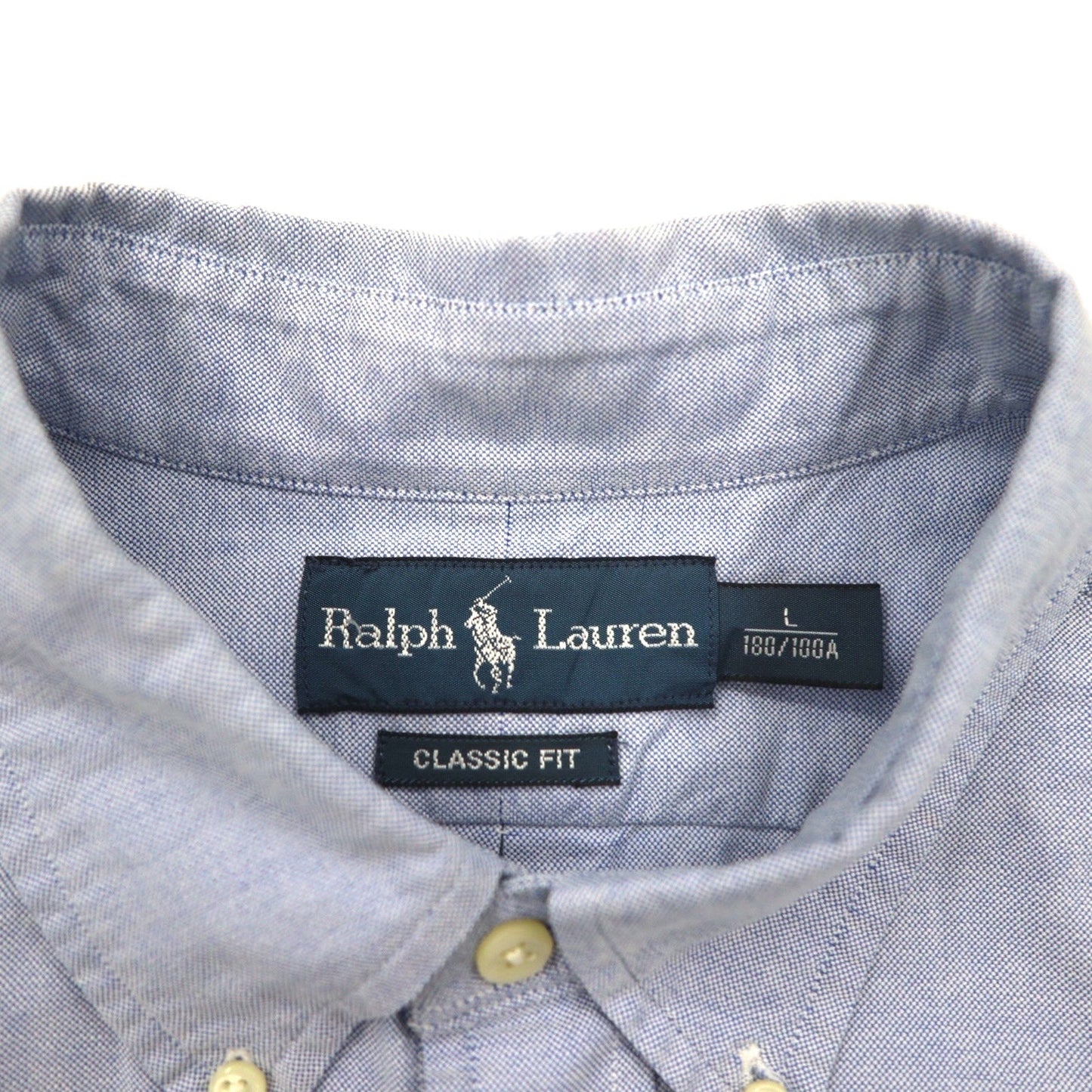 Ralph Lauren 90年代 半袖 オックスフォード ボタンダウンシャツ L ブルー スモールポニー刺繍