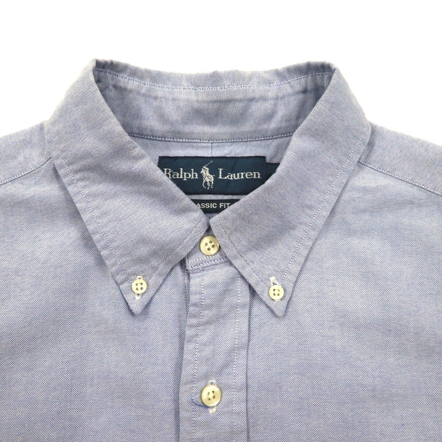 Ralph Lauren 90年代 半袖 オックスフォード ボタンダウンシャツ L ブルー スモールポニー刺繍