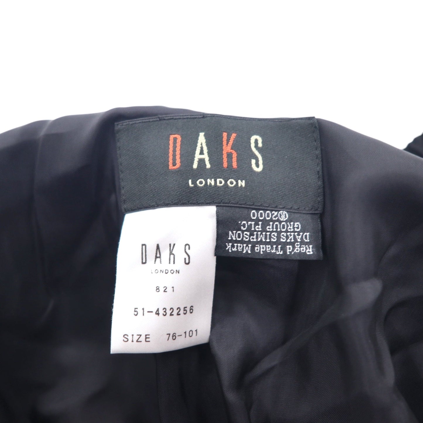 DAKS カシミヤ混 タック センタープレス スラックスパンツ M ブラック ウール 日本製