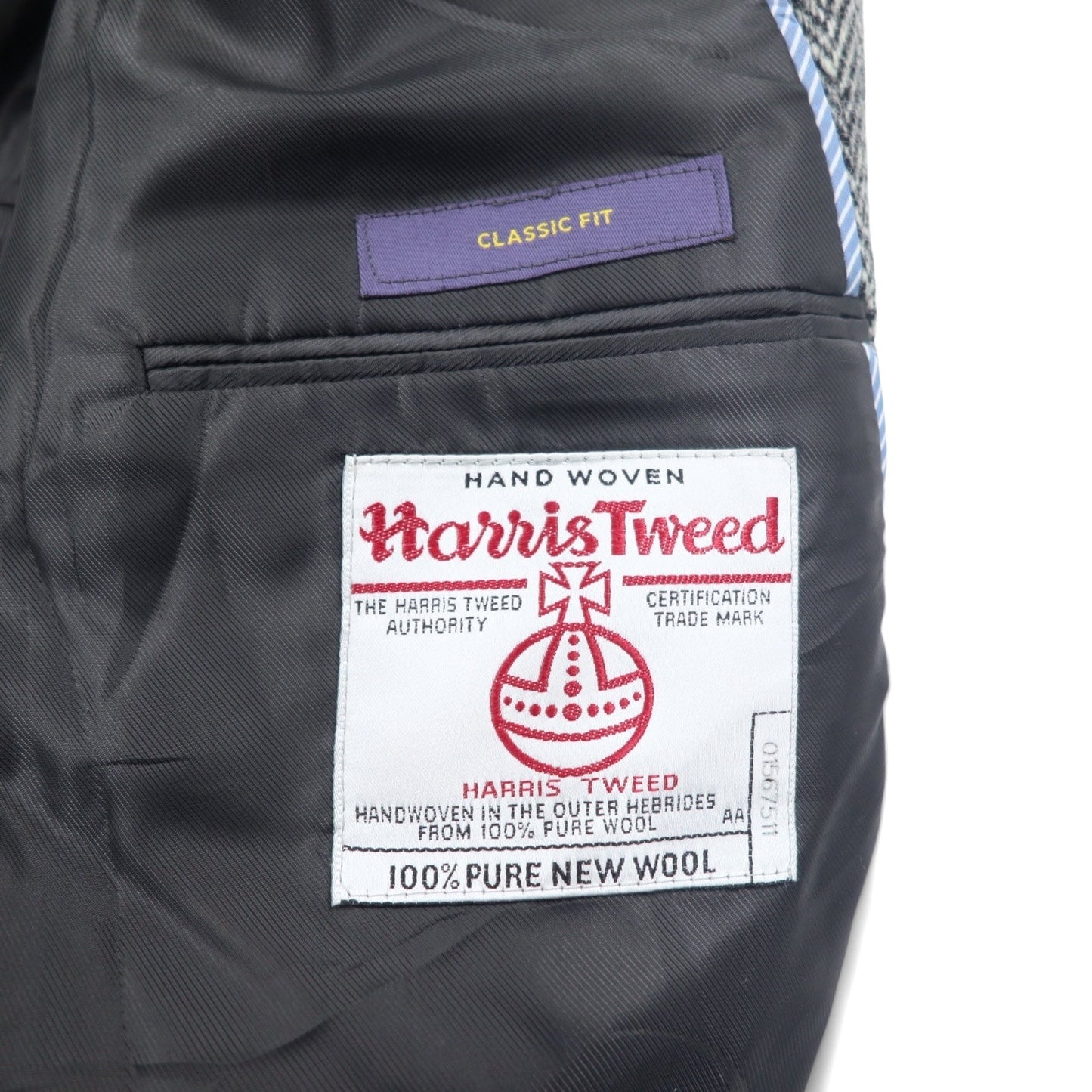 Harris Tweed × STAFFORD ツイード テーラードジャケット L グレー ウール CLASSIC FIT メキシコ製