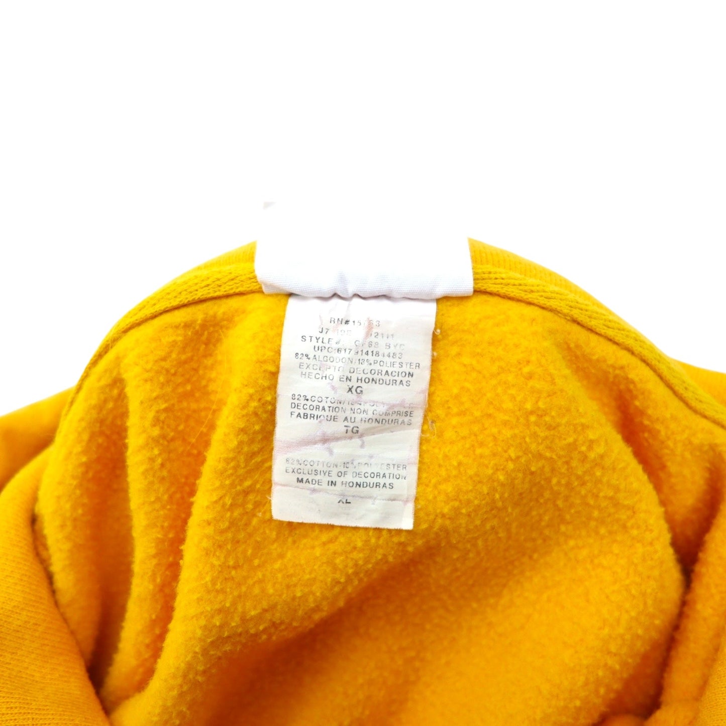 Champion リバースウィーブ REVERSE WEAVE プルオーバー パーカー XL イエロー コットン 青単タグ 復刻 ホンジュラス製