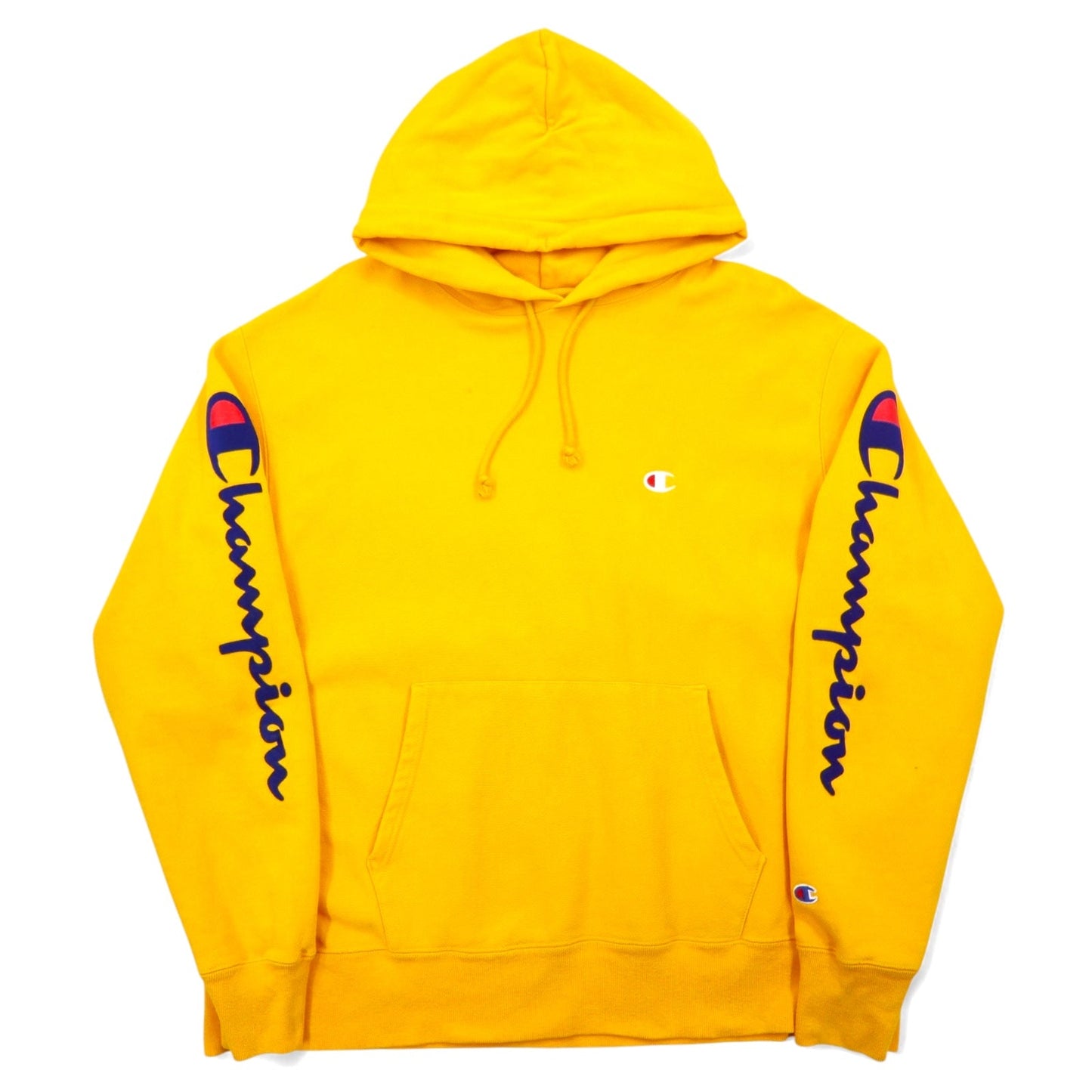 Champion リバースウィーブ REVERSE WEAVE プルオーバー パーカー XL イエロー コットン 青単タグ 復刻 ホンジュラス製