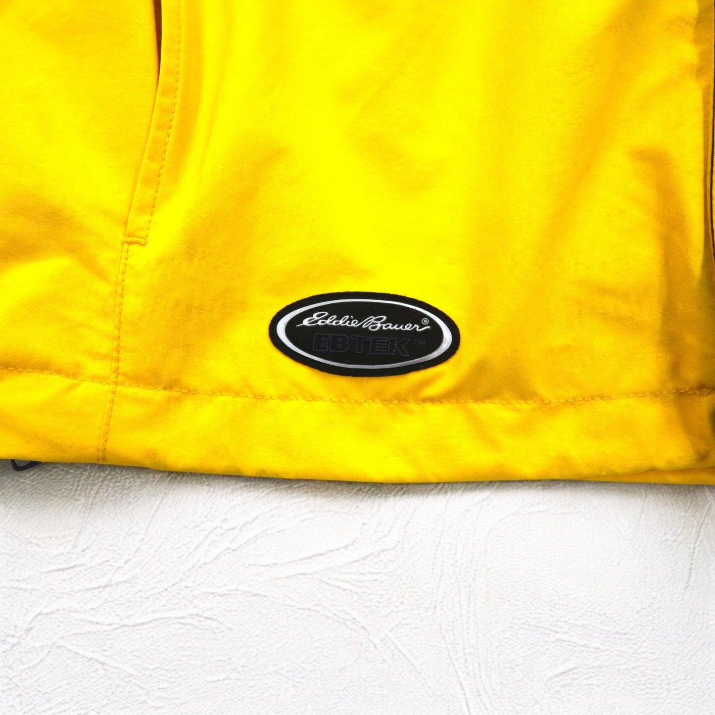 Eddie Bauer 90年代 EBTEK ゴアテックス GORE-TEX マウンテンパーカー L イエロー ドローコード フード着脱式