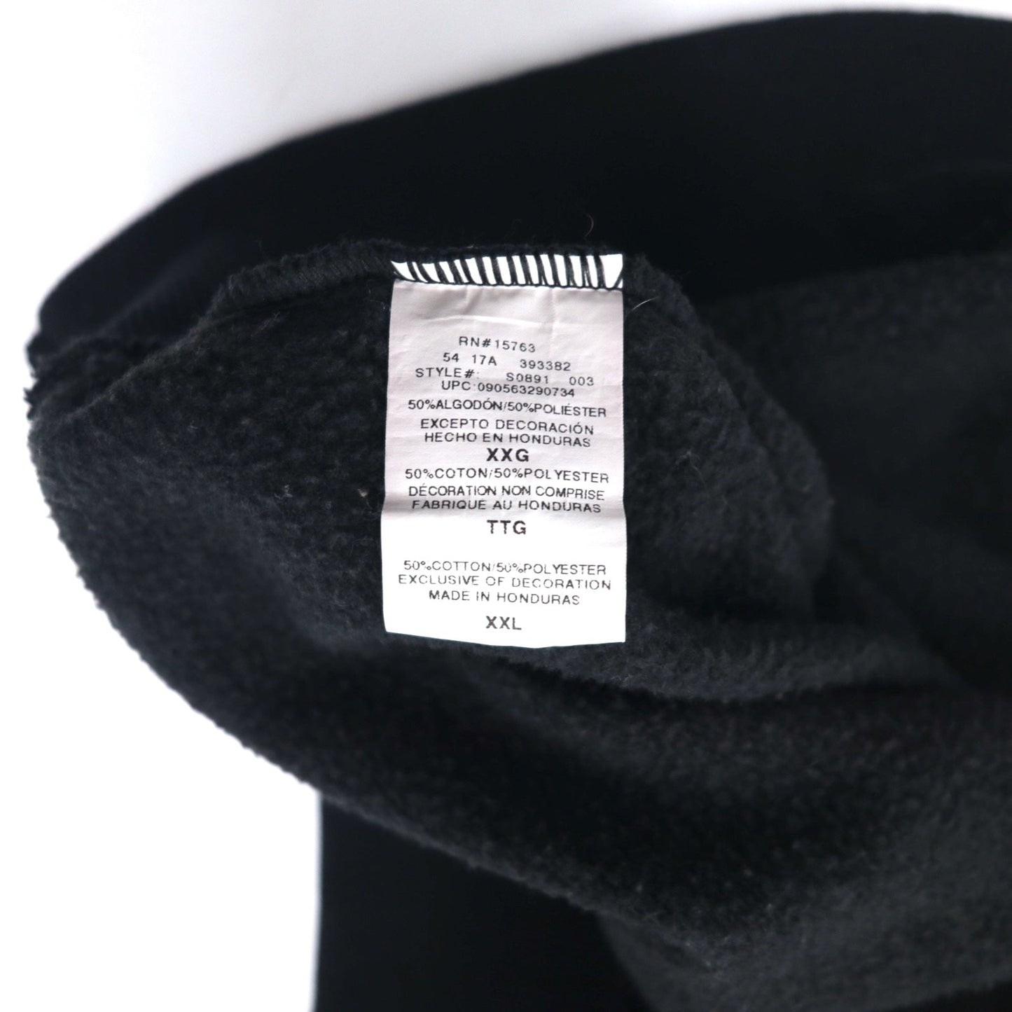 Champion ビッグサイズ フルジップパーカー 4XL ブラック ワンポイントロゴ刺繍 ホンジュラス製