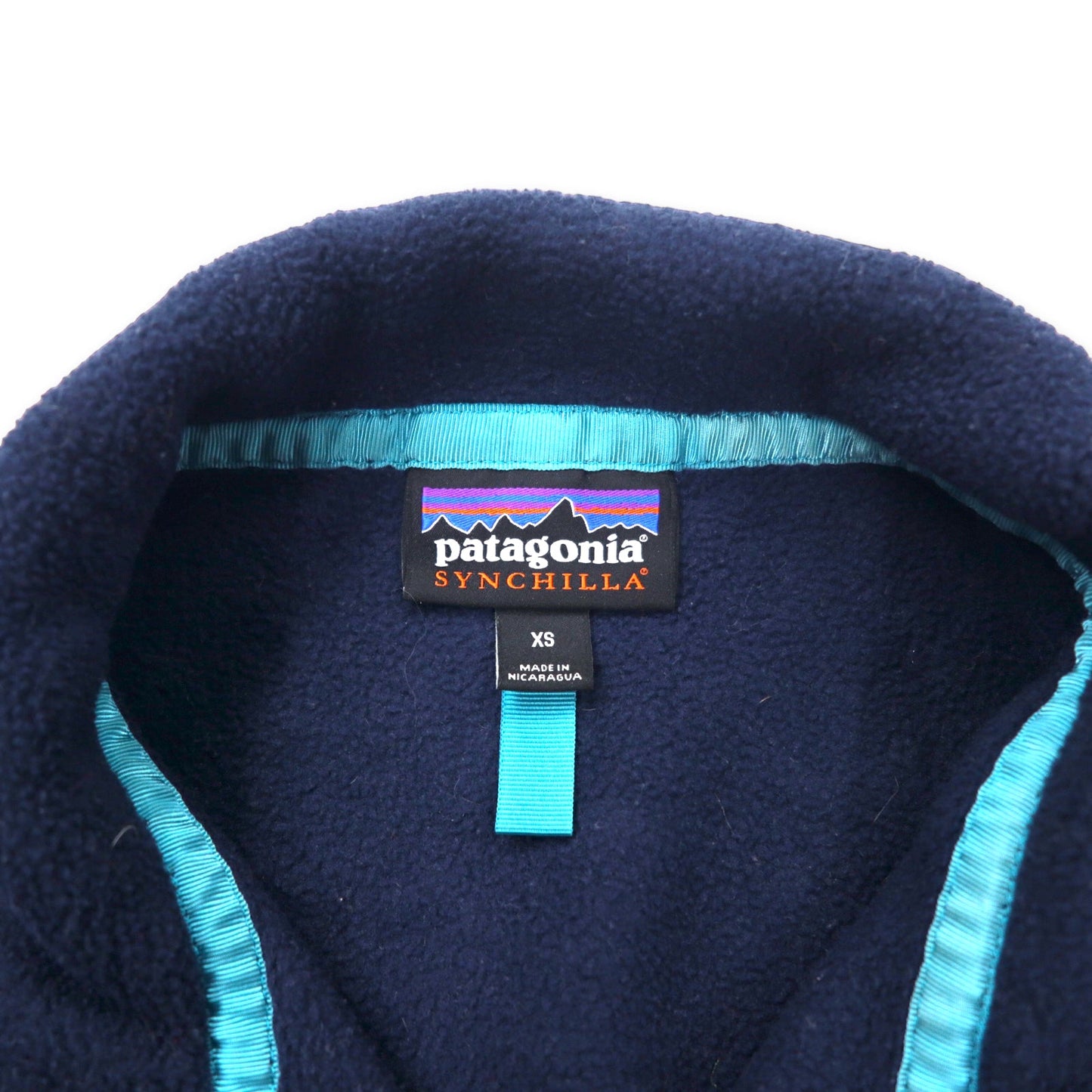 patagonia シンチラ スナップT ハーフスナップ プルオーバー フリースジャケット XS ネイビー レッド バイカラー ポリエステル 25580FA16