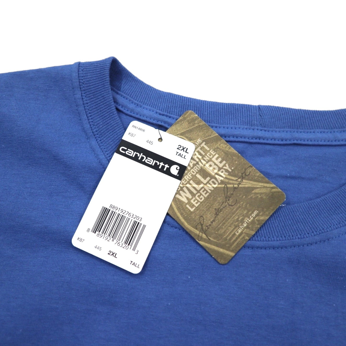 carhartt オリジナルフィット ポケット Tシャツ 2XL ブルー ORIGINAL FIT コットン K87 未使用品