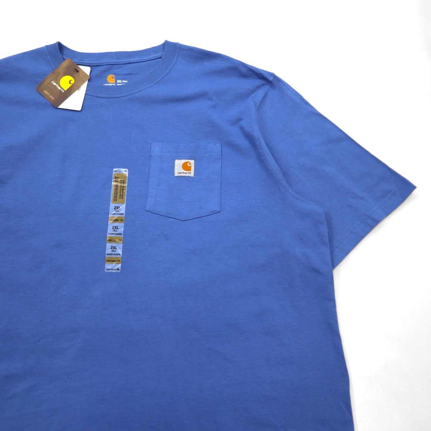 carhartt オリジナルフィット ポケット Tシャツ 2XL ブルー ORIGINAL FIT コットン K87 未使用品