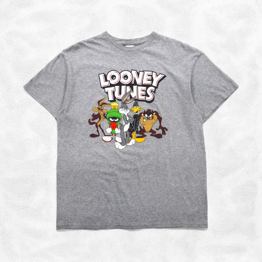 LOONEY TUNES ルーニーチューンズ Tシャツ L グレー  キャラクター プリント DELTA ボディ  PRO WEIGHT