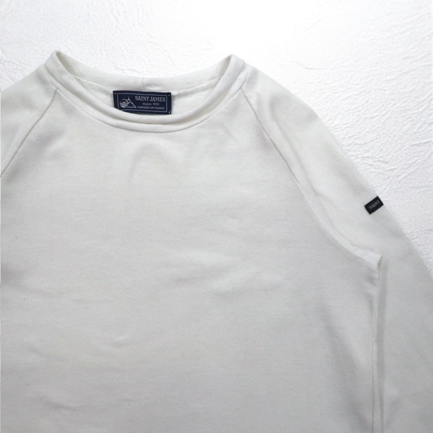 SAINT JAMES フランス製 ボートネック バスクシャツ M ホワイト コットン
