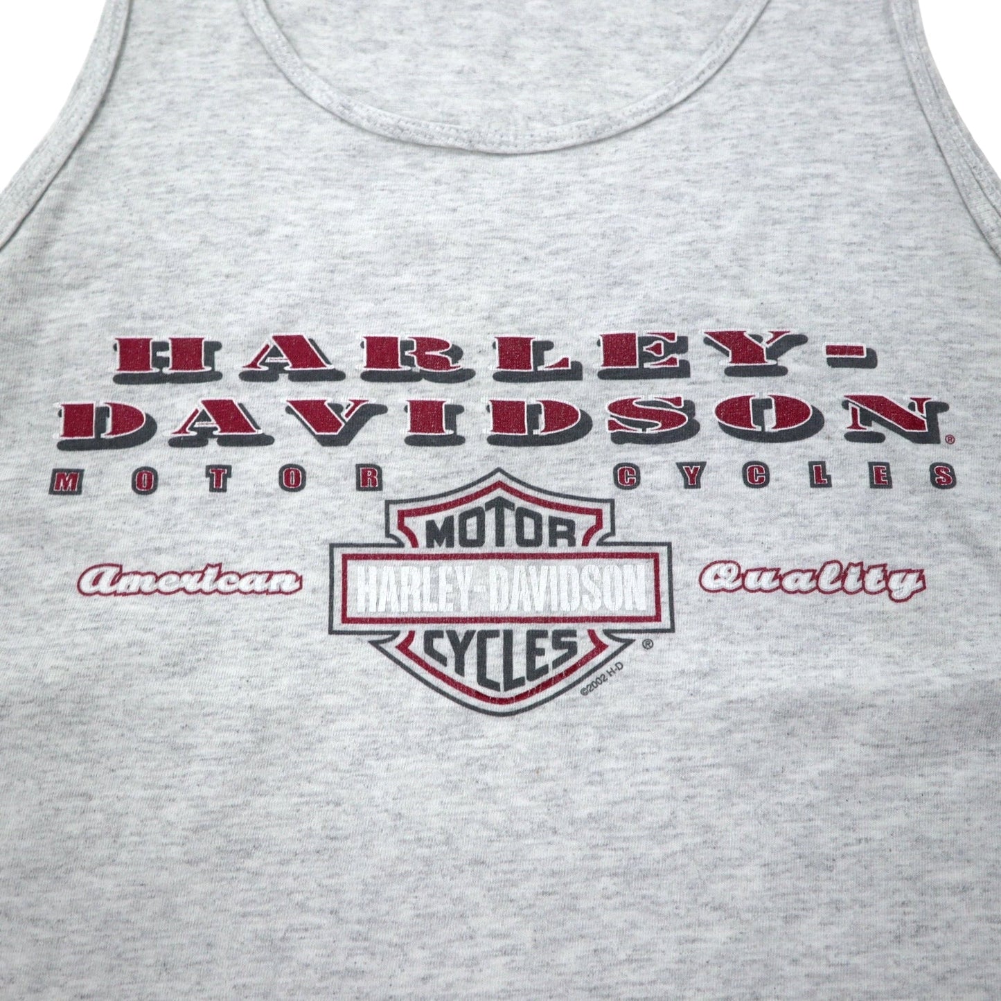 HARLEY DAVIDSON 00年代 ロゴプリント タンクトップ XL グレー コットン CALDWELL ID