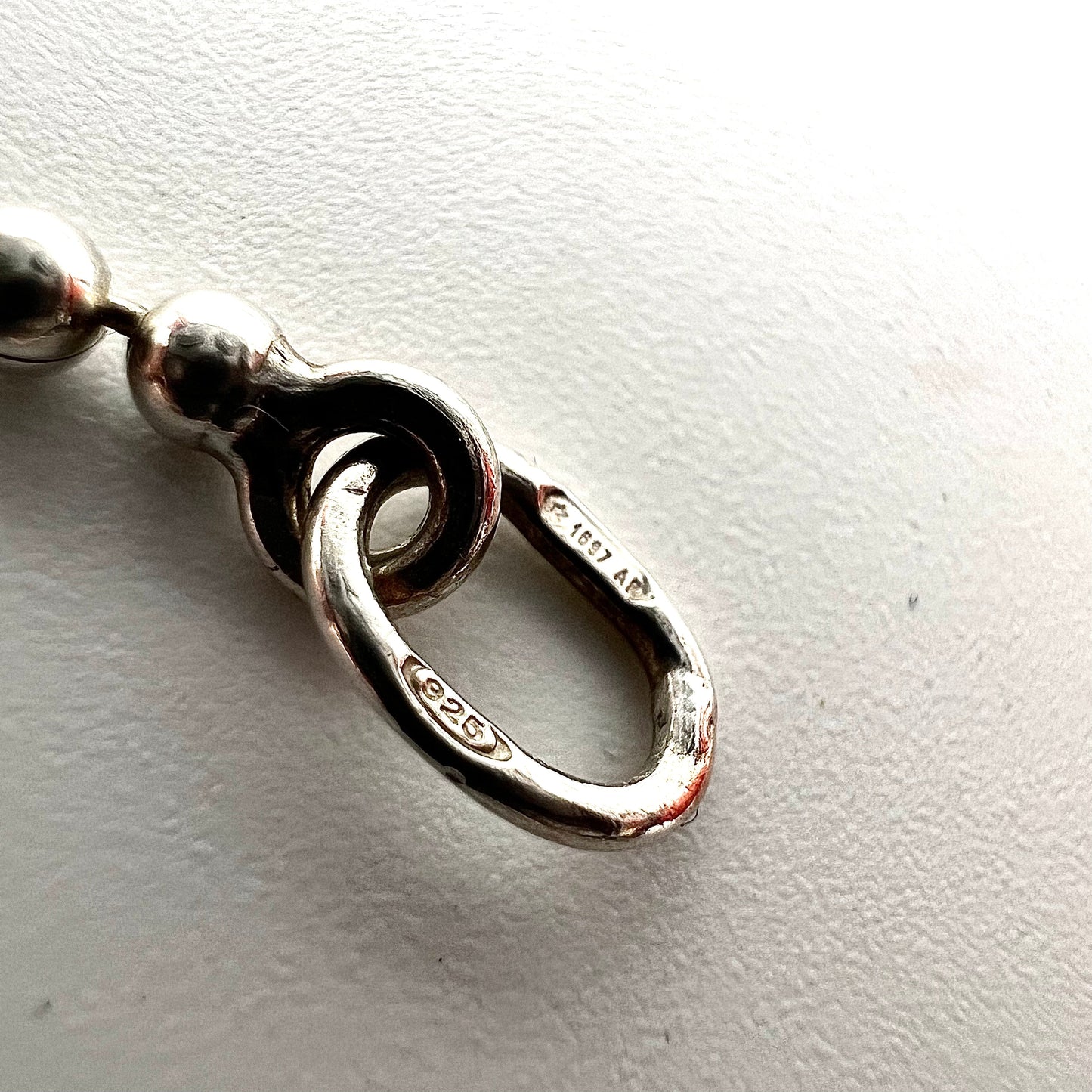 GUCCI オーバル プレート ネックレス SILVER 925 シルバー ミルグレイン ポールチェーン イタリア製