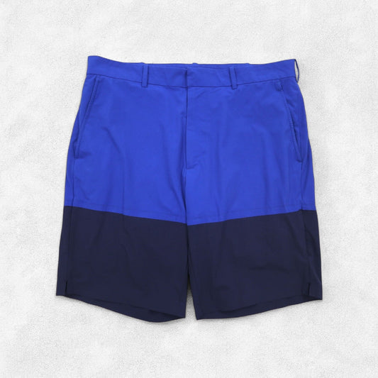 POLO GOLF RALPH LAUREN バイカラー ドライ ストレッチ ショートパンツ ハーフパンツ L ブルー ナイロン