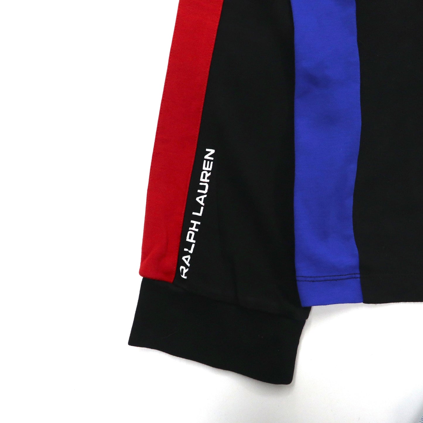 POLO RALPH LAUREN ハーフジップ トラックシャツ XL ブラック コットン PIMA SOFT TOUCH サイドライン スモールポニー刺繍