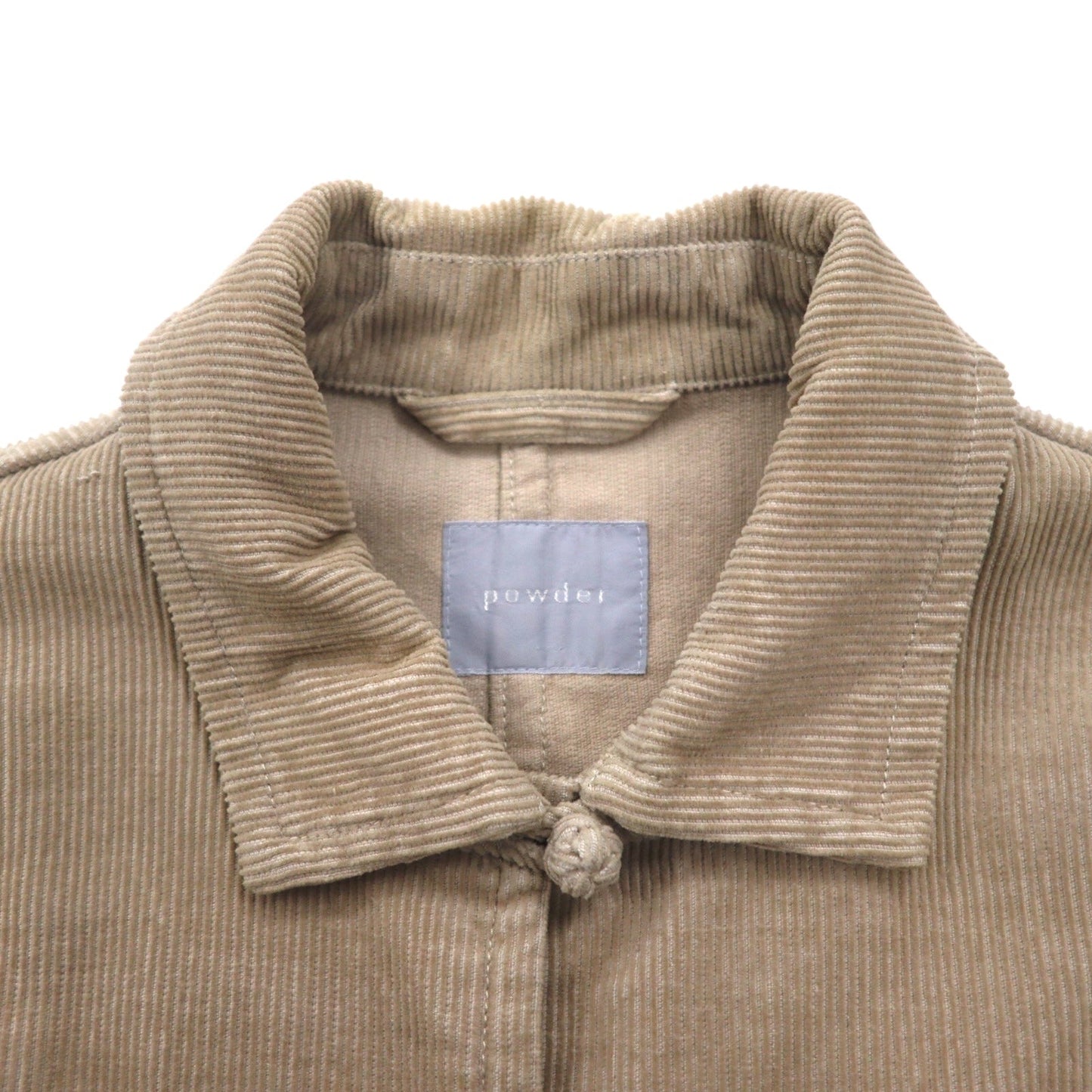 powder ( PINKHOUSE ) コーデュロイ チャイナジャケット カバーオール L ベージュ コットン