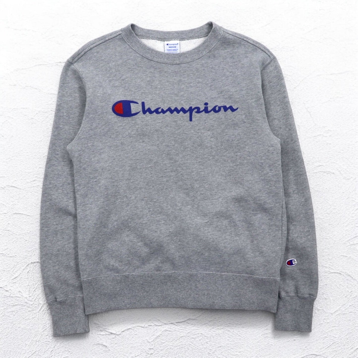 Champion クルーネック スウェット M グレー コットン ロゴプリント C3-H004