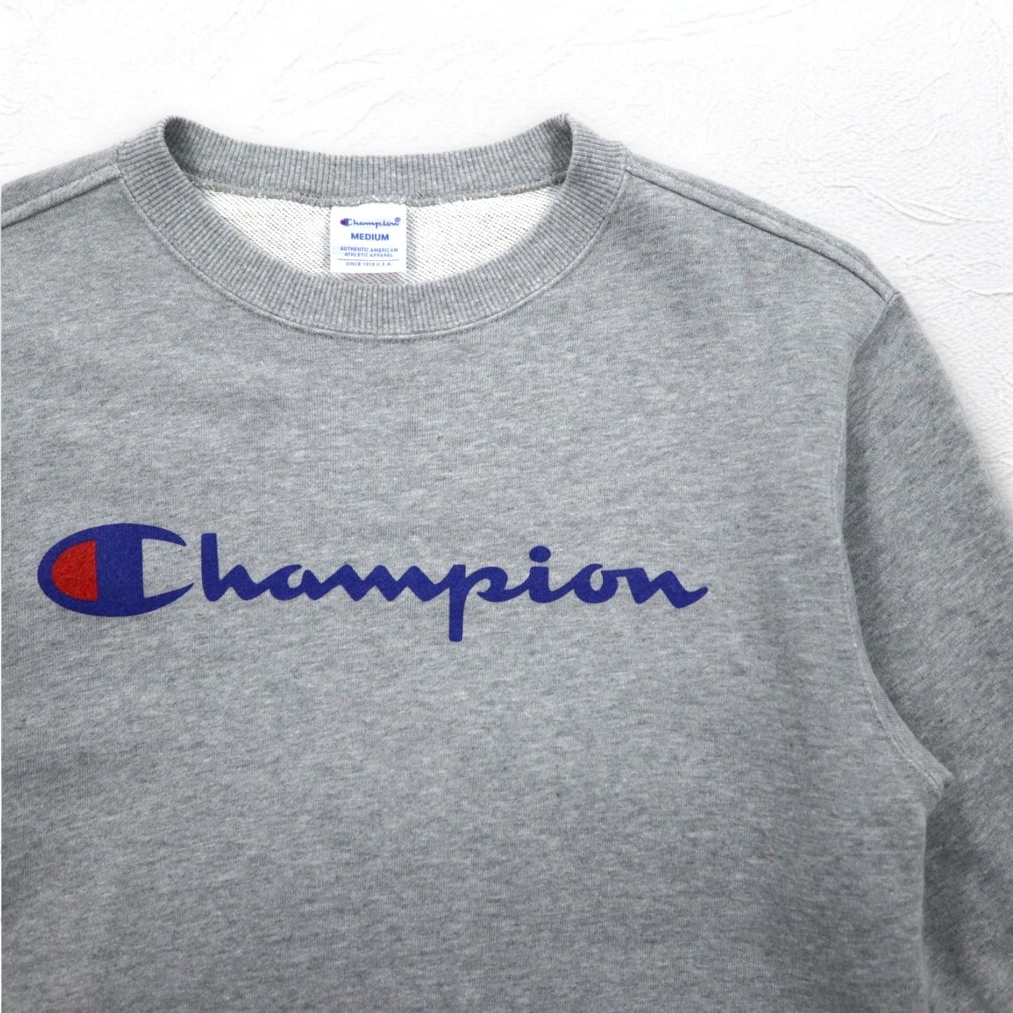 Champion クルーネック スウェット M グレー コットン ロゴプリント C3-H004