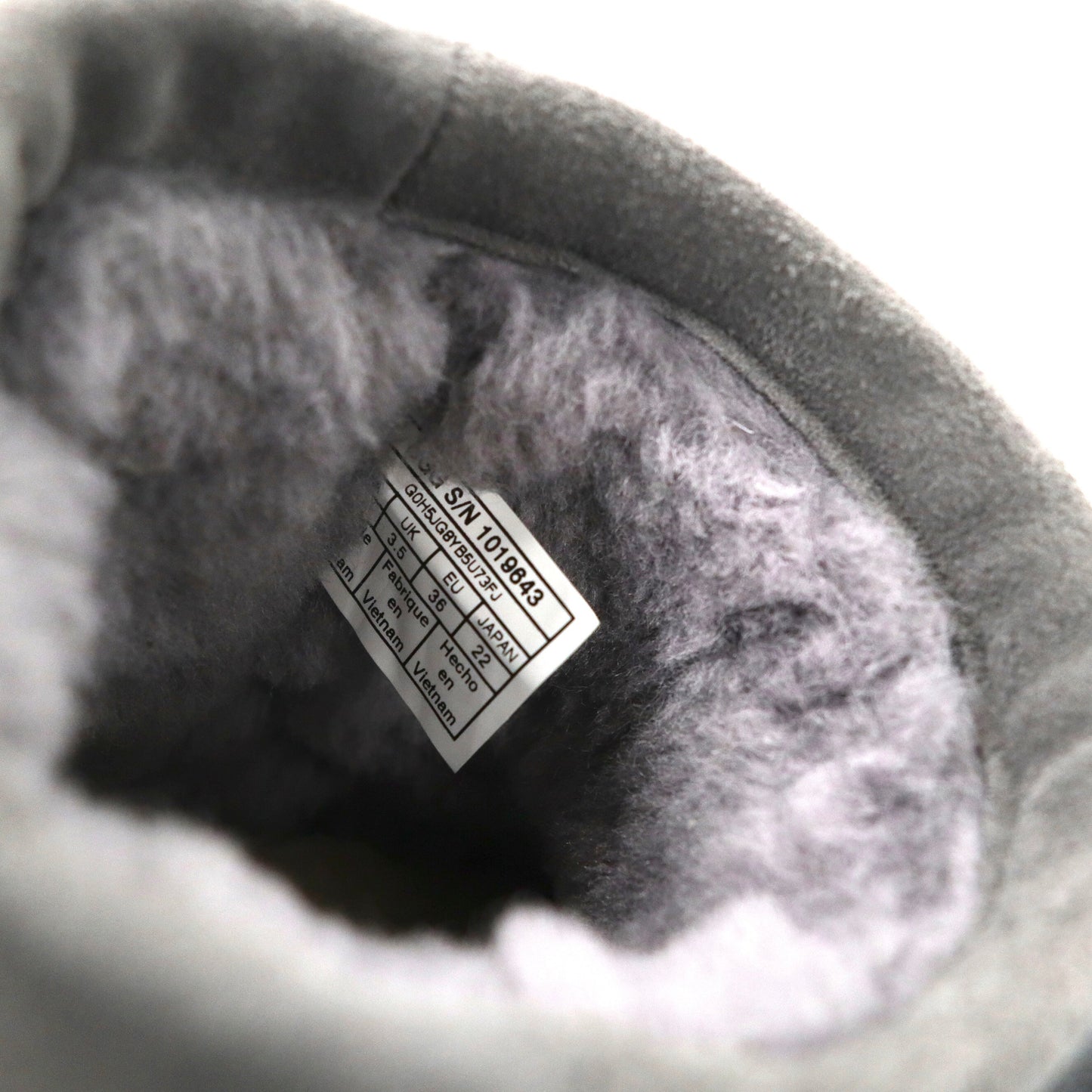 UGG ショート ムートンブーツ 22cm グレー 羊革 vibramソール 撥水加工 Classic Mini Waterproof 1019643