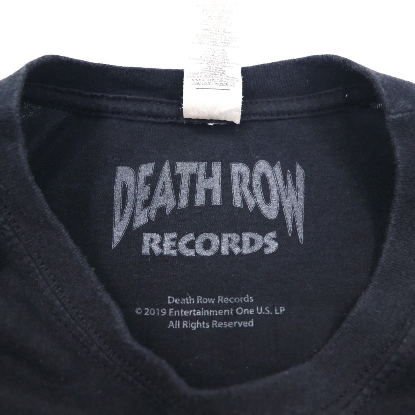 DEATH ROW RECORDS イギリス製 ヒップホップ レーベル Tシャツ L ブラック 両面プリント