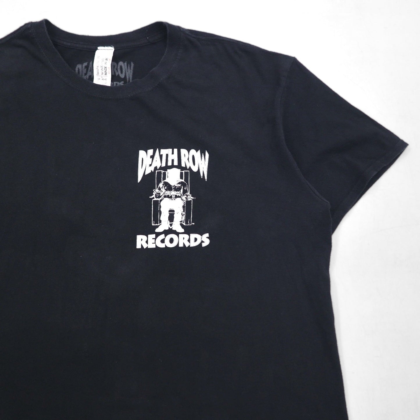 DEATH ROW RECORDS イギリス製 ヒップホップ レーベル Tシャツ L ブラック 両面プリント