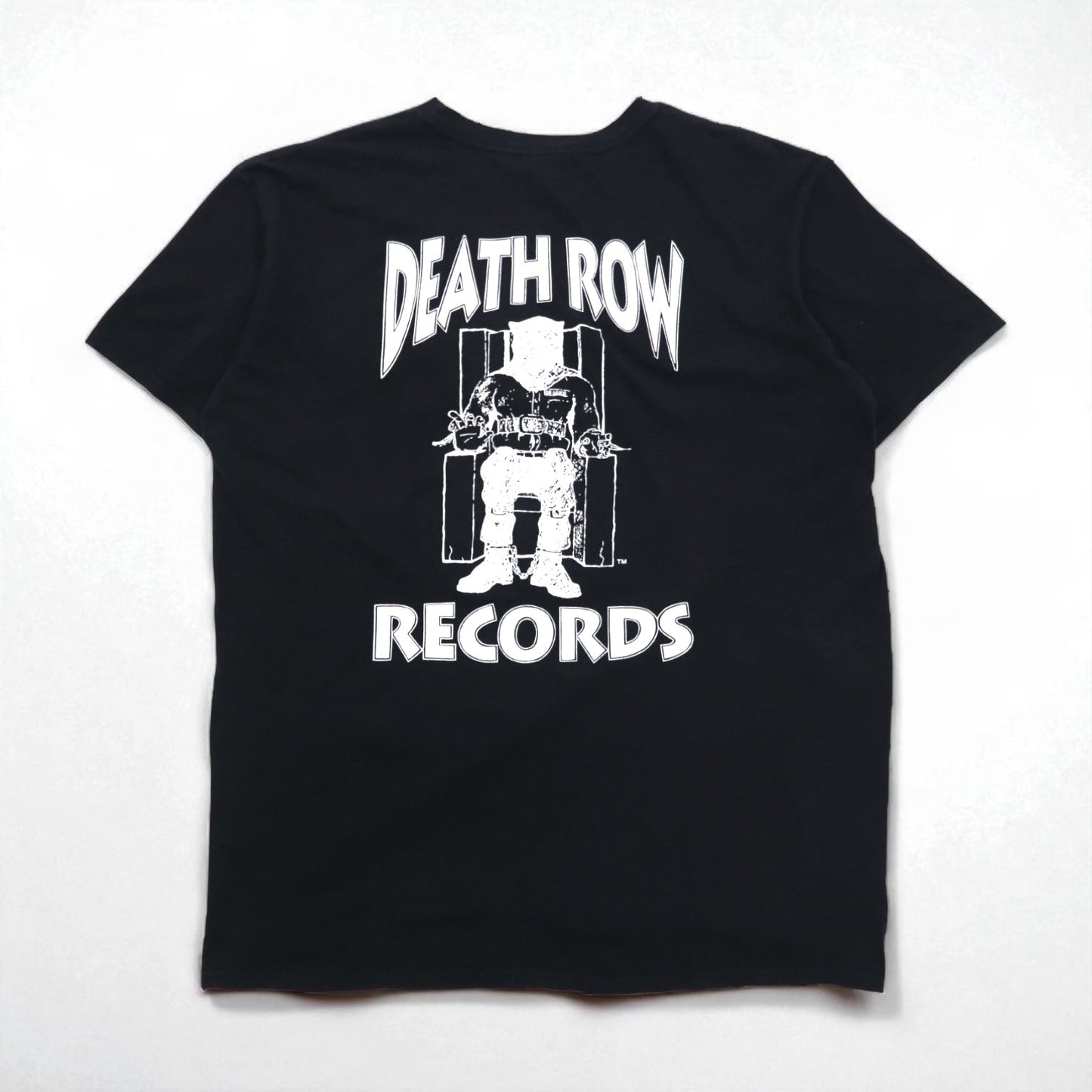 DEATH ROW RECORDS イギリス製 ヒップホップ レーベル Tシャツ L ブラック 両面プリント
