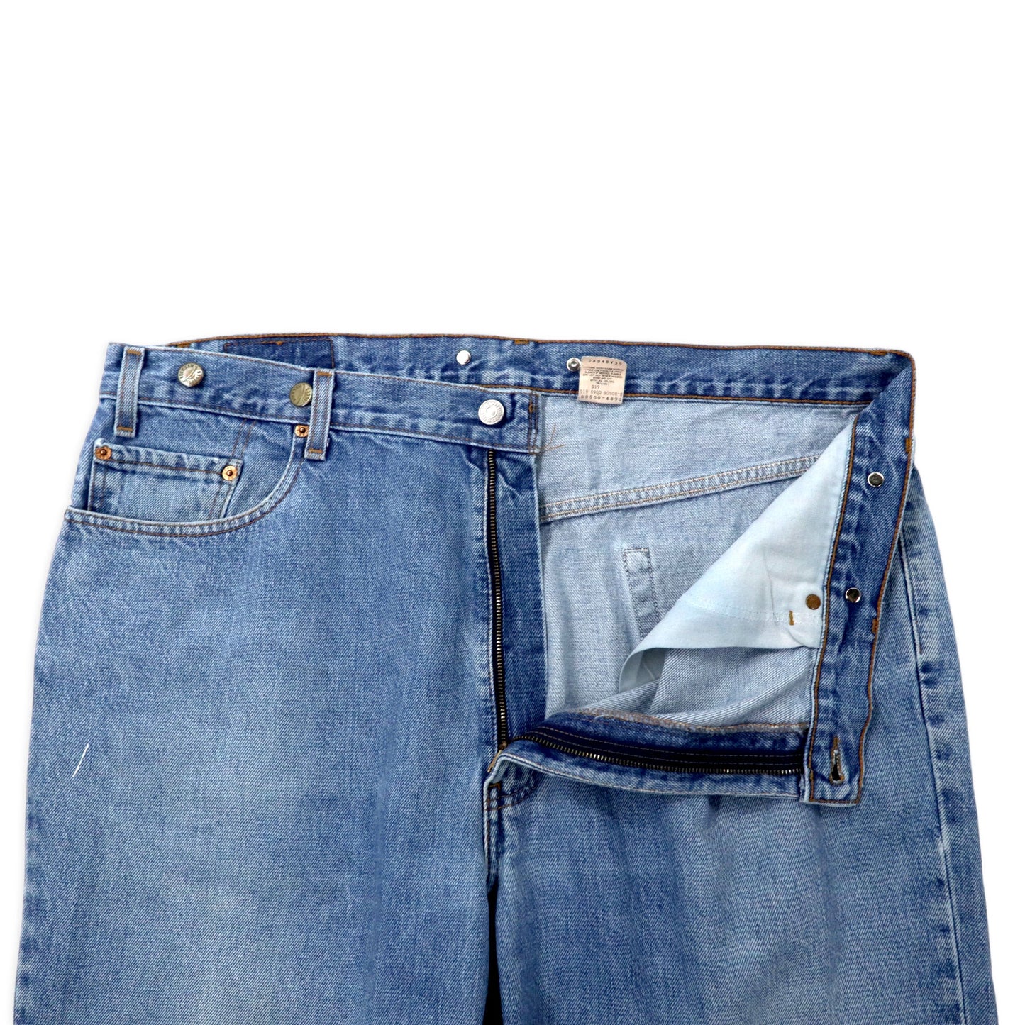 Levi's 550 リラックスフィット テーパード デニムパンツ 42 ブルー アイスウォッシュ サスペンダーボタン 550-4891 ビッグサイズ メキシコ製