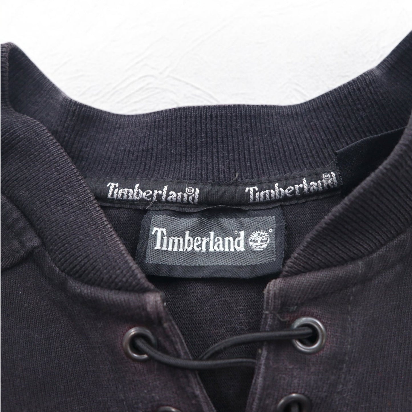 Timberland レースアップ スウェット XL ブラック コットン ロゴ刺繍
