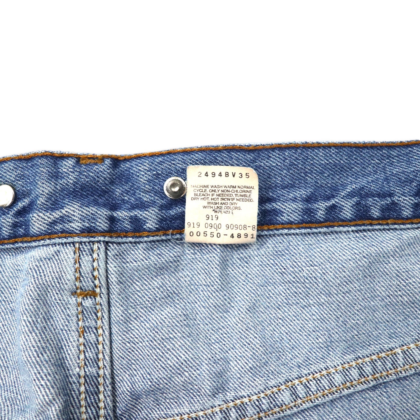 Levi's 550 リラックスフィット テーパード デニムパンツ 42 ブルー アイスウォッシュ サスペンダーボタン 550-4891 ビッグサイズ メキシコ製