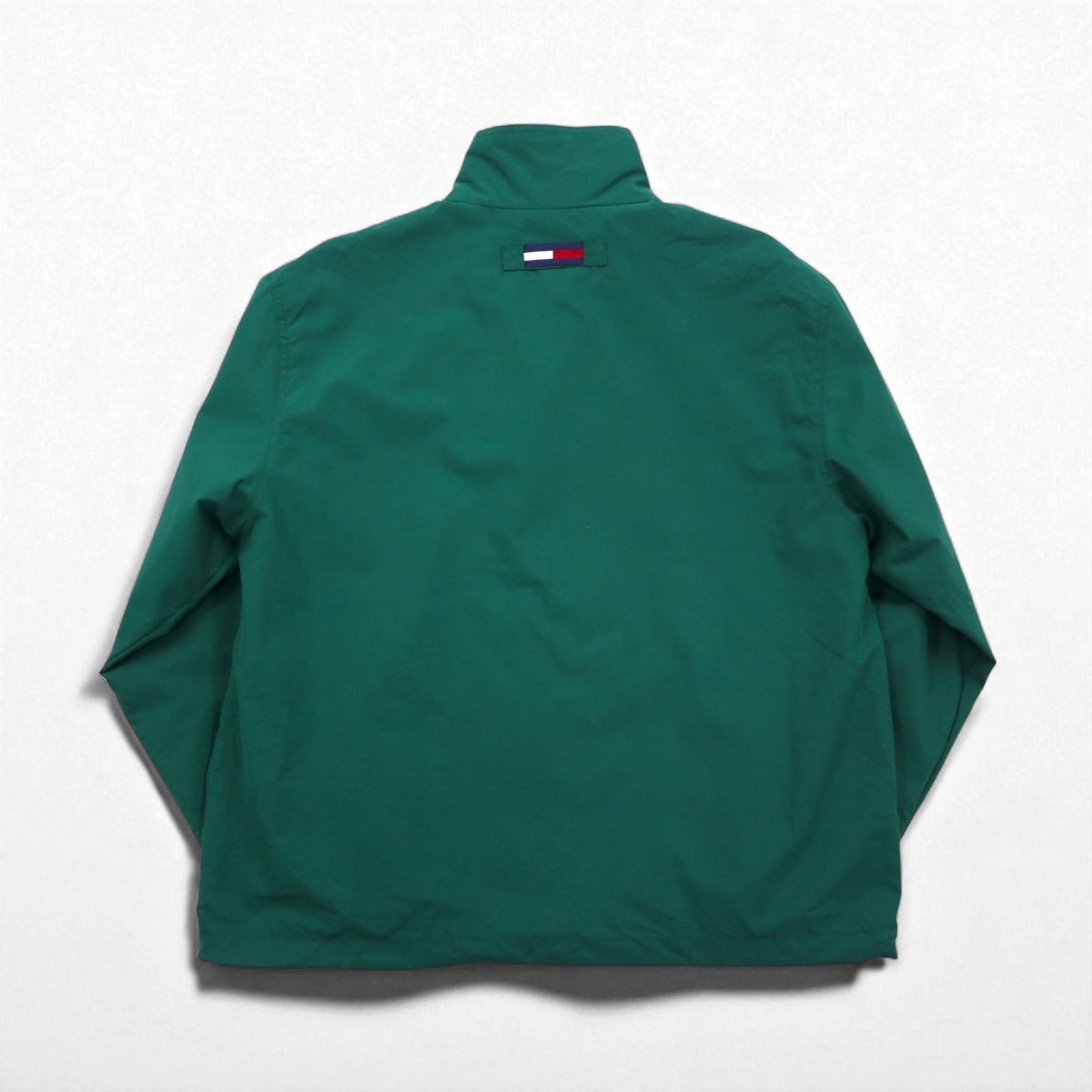 TOMMY HILFIGER 00年代 ジップアップ スポーツジャケット M グリーン 撥水 透湿 メッシュライナー ドローコード 未使用品