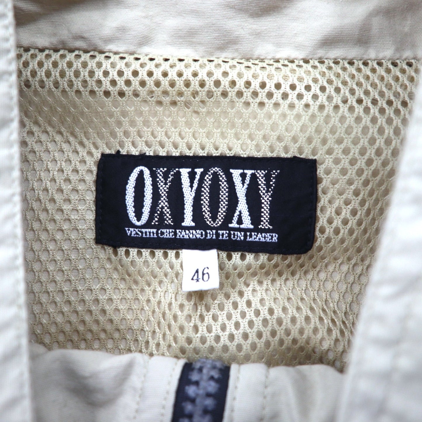 90年代 OXYOXY ハーフジップ アノラックジャケット M ベージュ ナイロン ドローコード